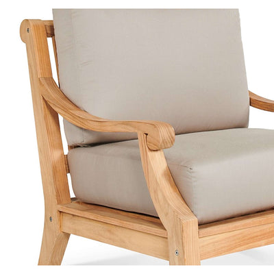Sonoma Teak Outdoor Club Chair with Sunbrella® Antique Beige Cushion