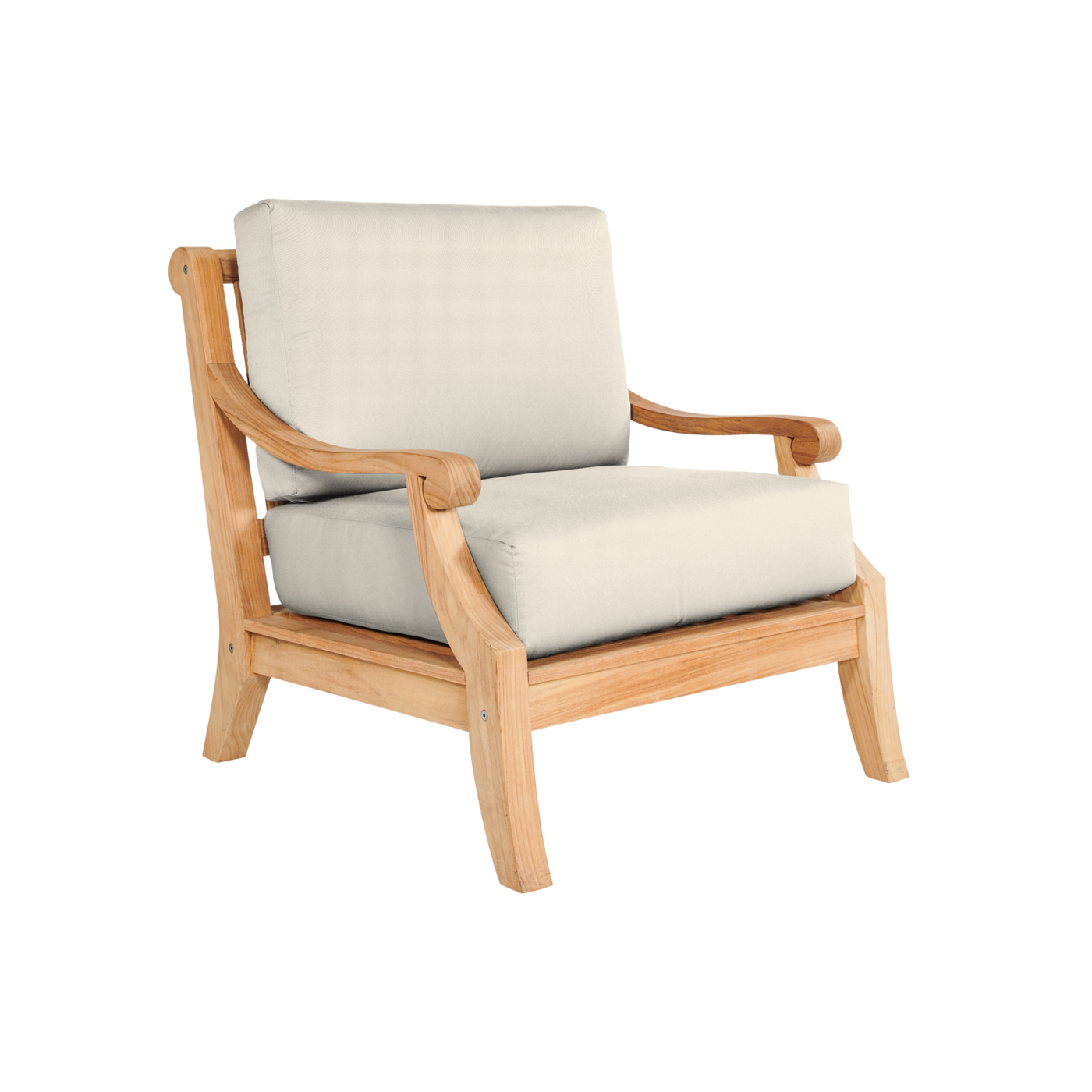 Sonoma Teak Outdoor Club Chair with Sunbrella® Antique Beige Cushion
