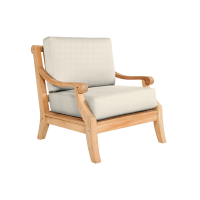 Sonoma Teak Outdoor Club Chair with Sunbrella® Antique Beige Cushion
