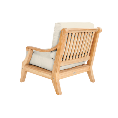 Sonoma Teak Outdoor Club Chair with Sunbrella® Antique Beige Cushion