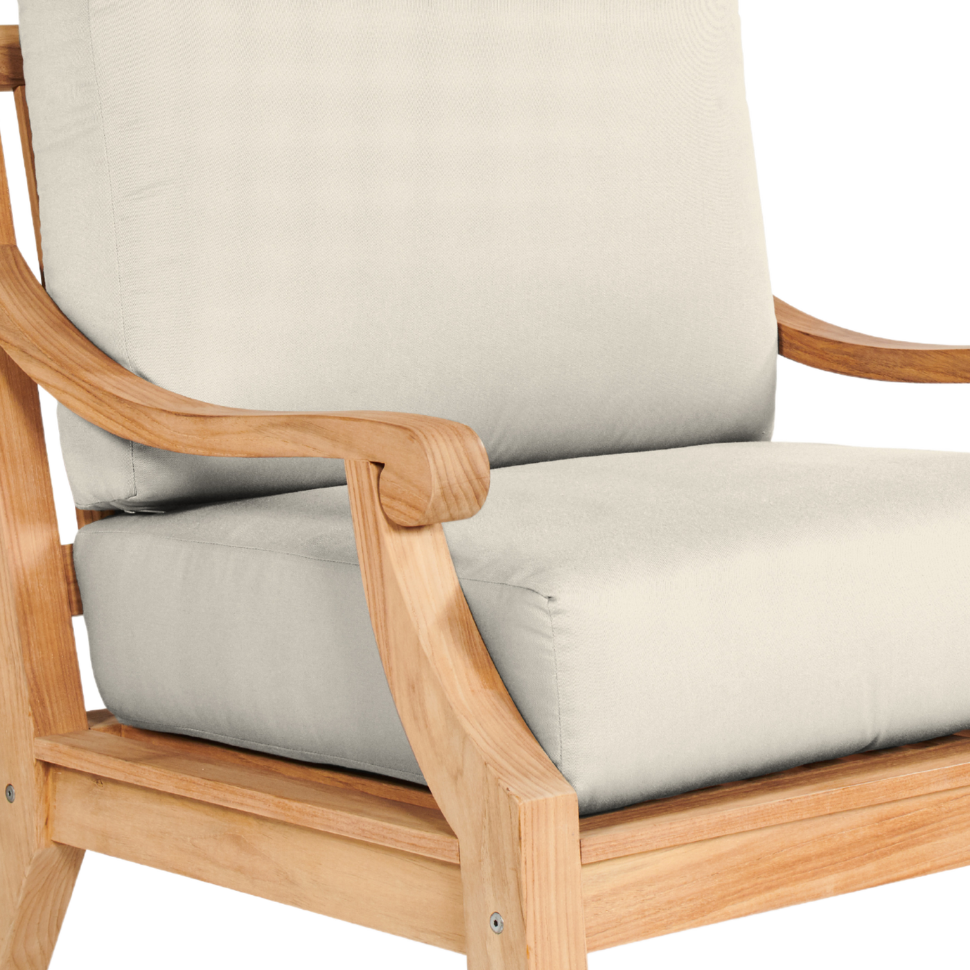 Sonoma Teak Outdoor Club Chair with Sunbrella® Antique Beige Cushion