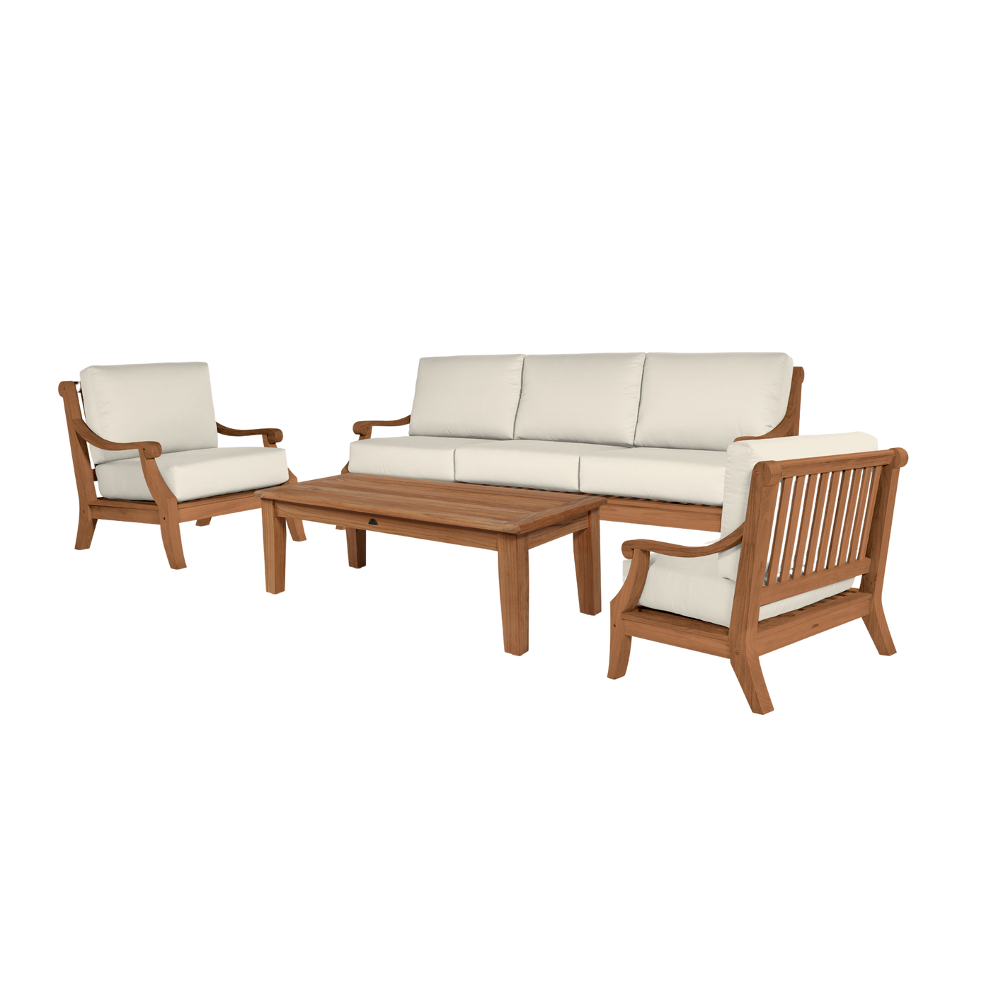 Sonoma Teak Outdoor Club Chair with Sunbrella® Antique Beige Cushion