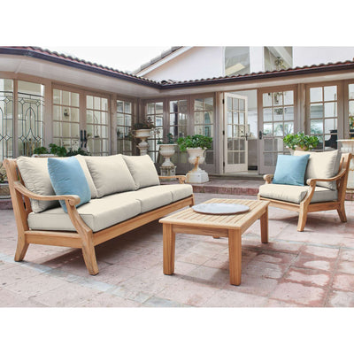 Sonoma Teak Outdoor Club Chair with Sunbrella® Antique Beige Cushion