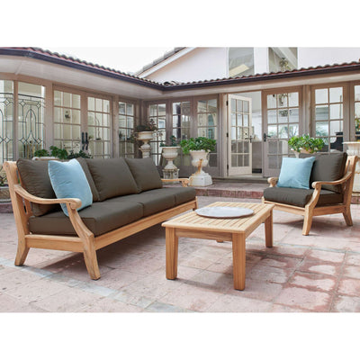 Sonoma Teak Outdoor Club Chair with Sunbrella® Antique Beige Cushion