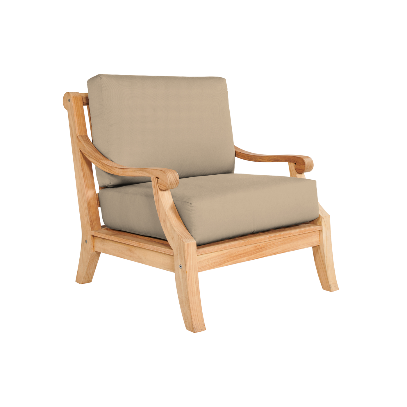 Sonoma Teak Outdoor Club Chair with Sunbrella® Antique Beige Cushion