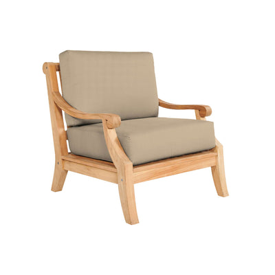 Sonoma Teak Outdoor Club Chair with Sunbrella® Antique Beige Cushion