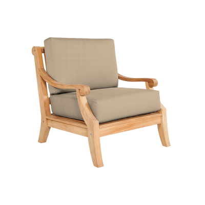 Sonoma Teak Outdoor Club Chair with Sunbrella® Antique Beige Cushion