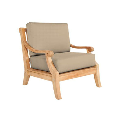 Sonoma Teak Outdoor Club Chair with Sunbrella® Antique Beige Cushion