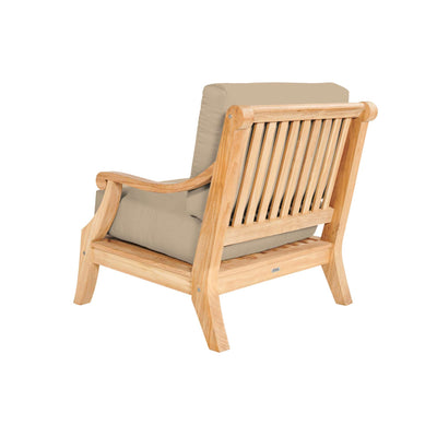 Sonoma Teak Outdoor Club Chair with Sunbrella® Antique Beige Cushion