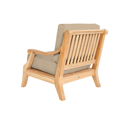 Sonoma Teak Outdoor Club Chair with Sunbrella® Antique Beige Cushion