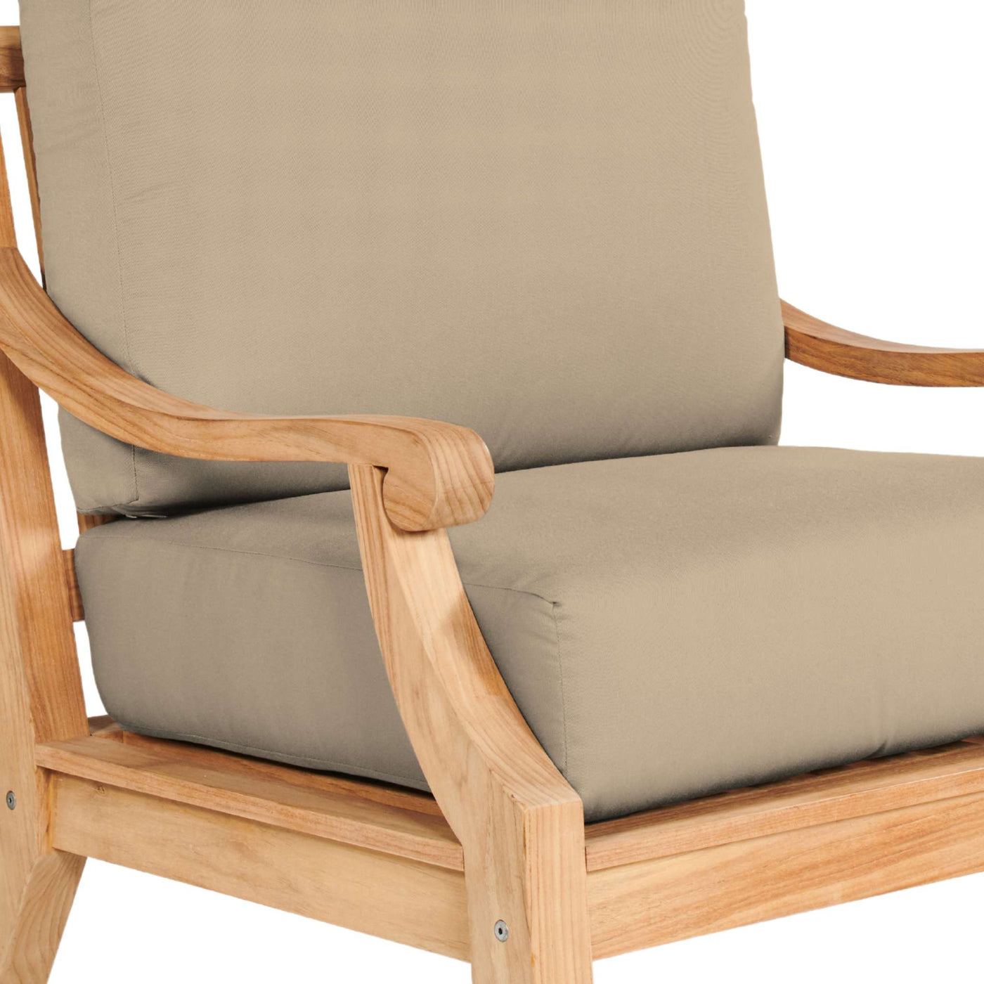 Sonoma Teak Outdoor Club Chair with Sunbrella® Antique Beige Cushion