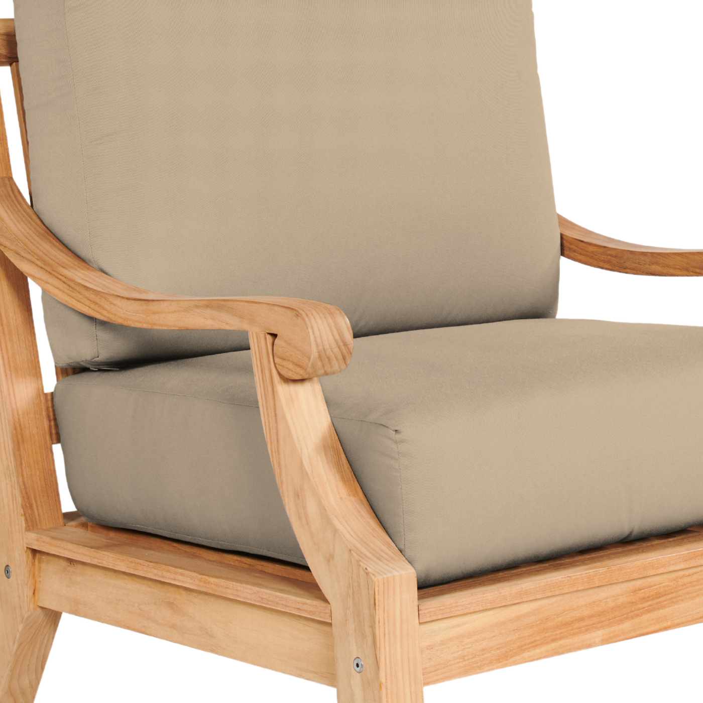 Sonoma Teak Outdoor Club Chair with Sunbrella® Antique Beige Cushion