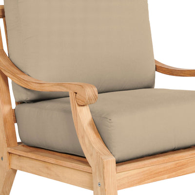 Sonoma Teak Outdoor Club Chair with Sunbrella® Antique Beige Cushion