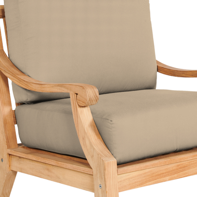 Sonoma Teak Outdoor Club Chair with Sunbrella® Antique Beige Cushion