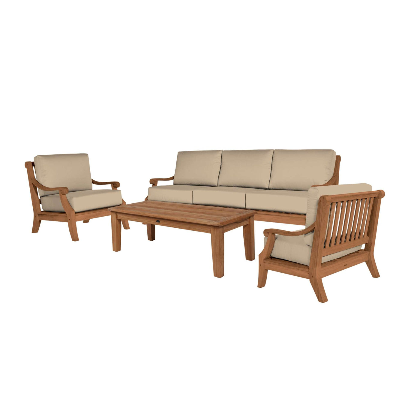Sonoma Teak Outdoor Club Chair with Sunbrella® Antique Beige Cushion