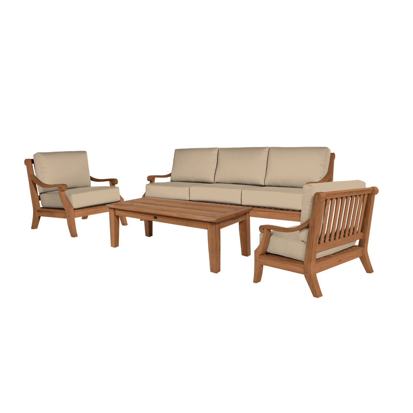 Sonoma Teak Outdoor Club Chair with Sunbrella® Antique Beige Cushion