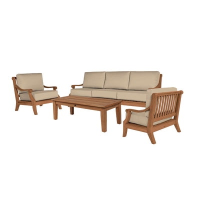 Sonoma Teak Outdoor Club Chair with Sunbrella® Antique Beige Cushion