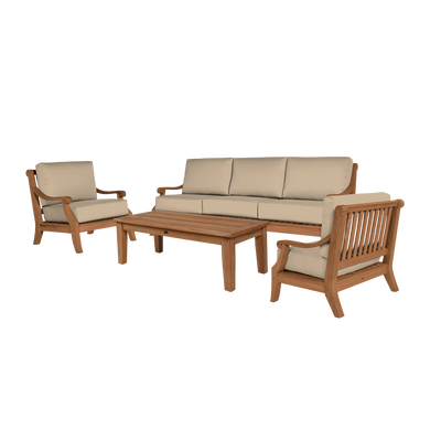 Sonoma Teak Outdoor Club Chair with Sunbrella® Antique Beige Cushion