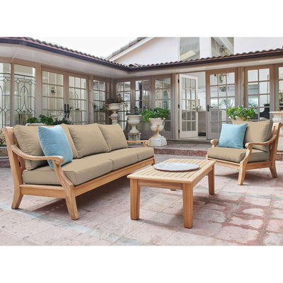 Sonoma Teak Outdoor Club Chair with Sunbrella® Antique Beige Cushion