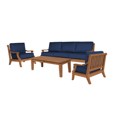 Sonoma Teak Outdoor Club Chair with Sunbrella® Antique Beige Cushion