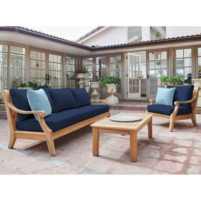 Sonoma Teak Outdoor Club Chair with Sunbrella® Antique Beige Cushion