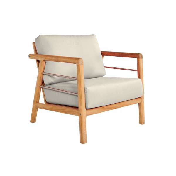 Aalto Teak Outdoor Club Chair with Sunbrella® Canvas Cushion
