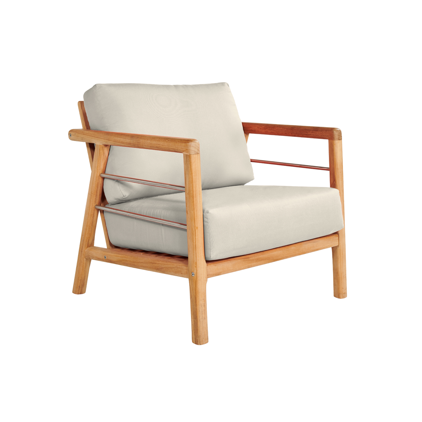 Aalto Teak Outdoor Club Chair with Sunbrella® Canvas Cushion