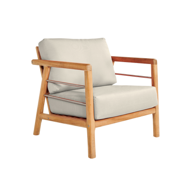 Aalto Teak Outdoor Club Chair with Sunbrella® Canvas Cushion