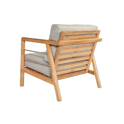Aalto Teak Outdoor Club Chair with Sunbrella® Canvas Cushion