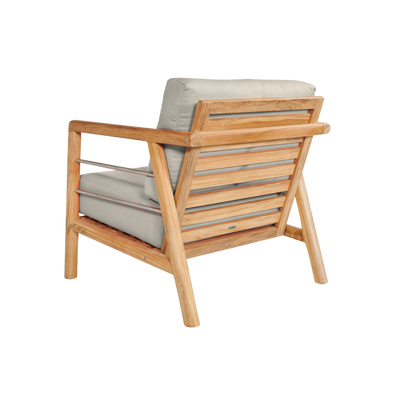Aalto Teak Outdoor Club Chair with Sunbrella® Canvas Cushion