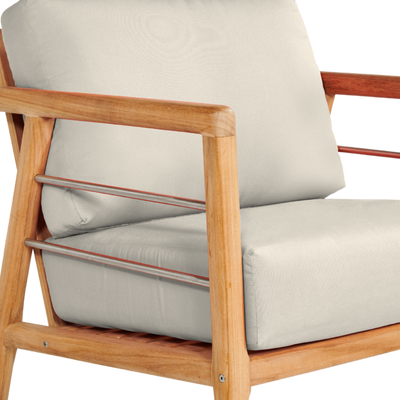 Aalto Teak Outdoor Club Chair with Sunbrella® Canvas Cushion