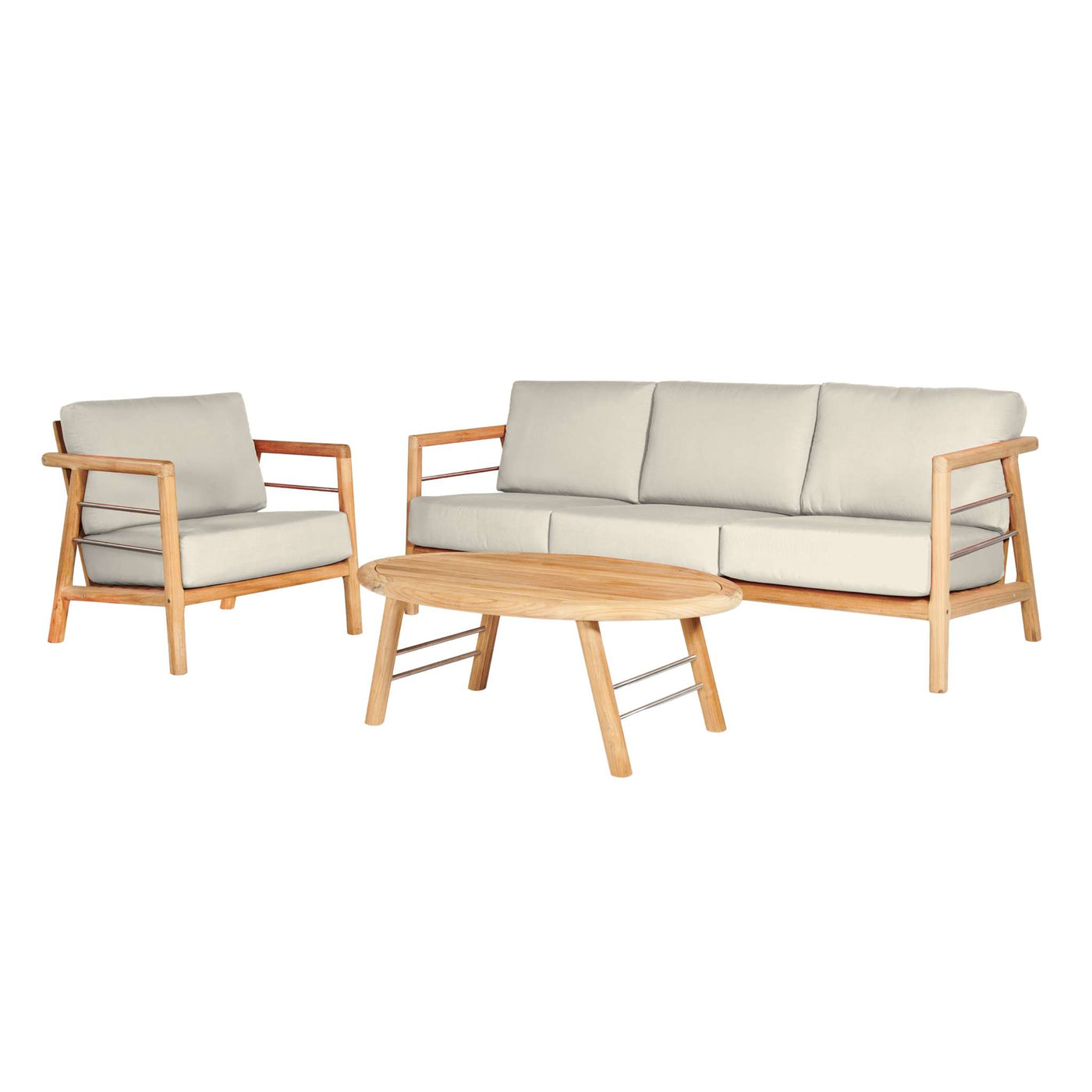 Aalto Teak Outdoor Club Chair with Sunbrella® Canvas Cushion