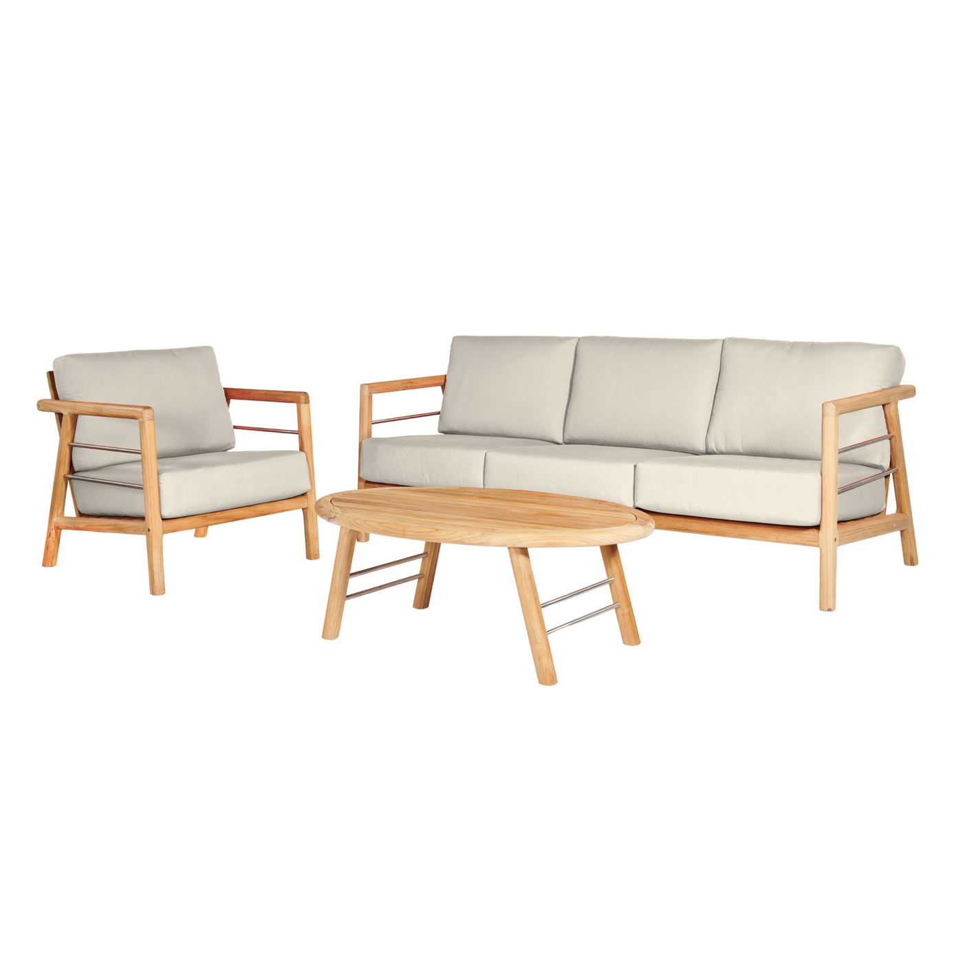 Aalto Teak Outdoor Club Chair with Sunbrella® Canvas Cushion