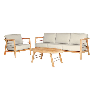 Aalto Teak Outdoor Club Chair with Sunbrella® Canvas Cushion