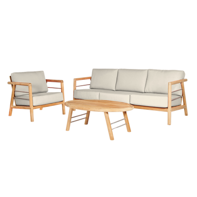Aalto Teak Outdoor Club Chair with Sunbrella® Canvas Cushion