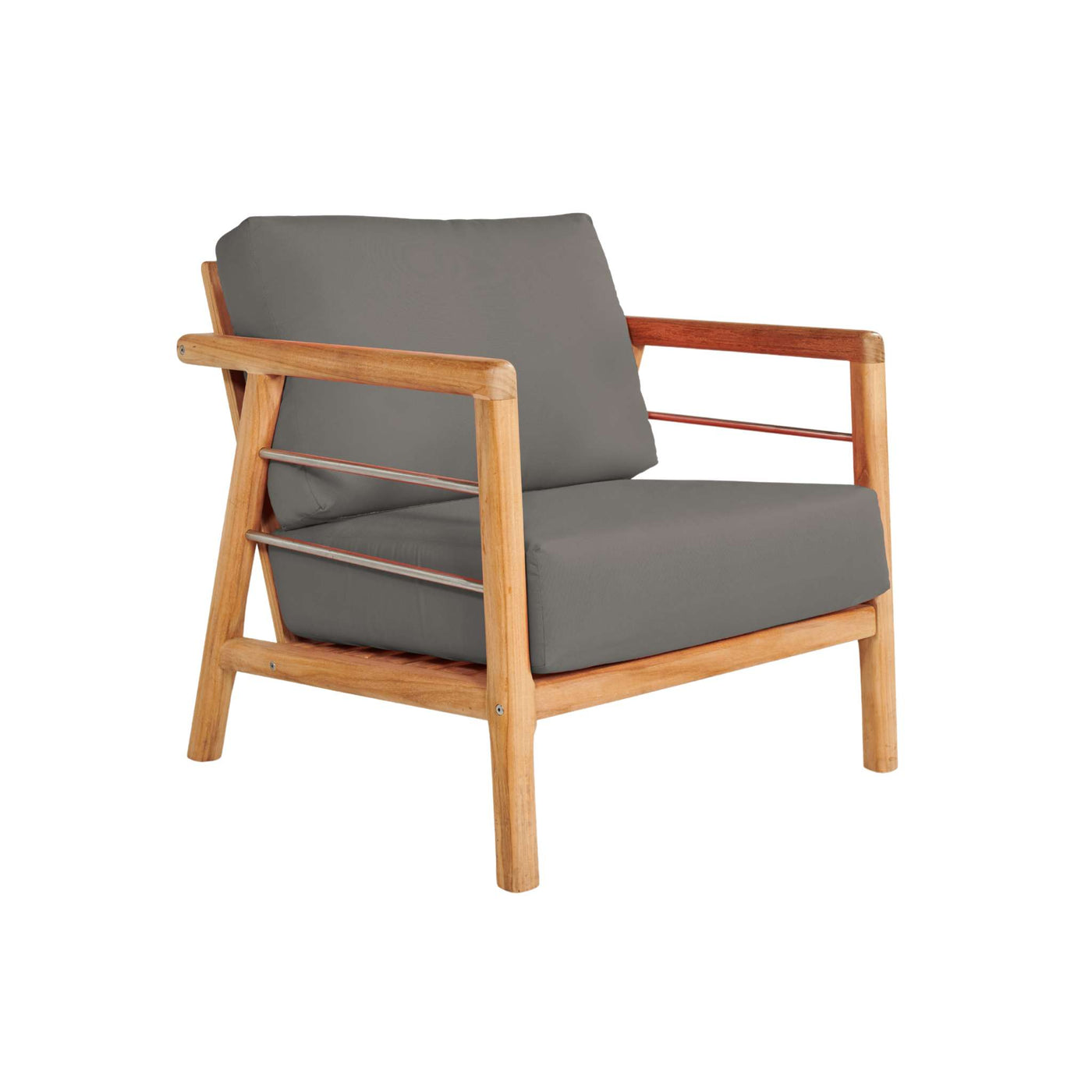 Aalto Teak Outdoor Club Chair with Sunbrella® Canvas Cushion