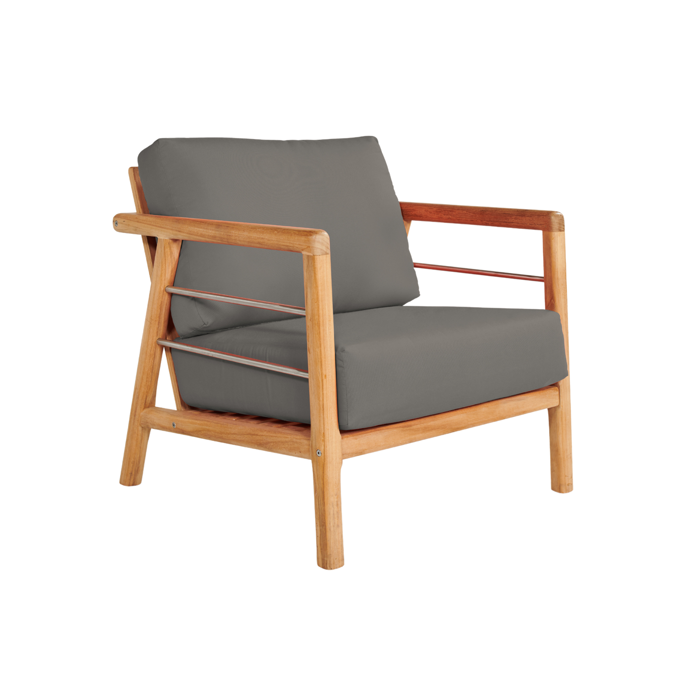 Aalto Teak Outdoor Club Chair with Sunbrella® Canvas Cushion