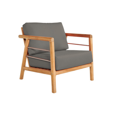 Aalto Teak Outdoor Club Chair with Sunbrella® Canvas Cushion