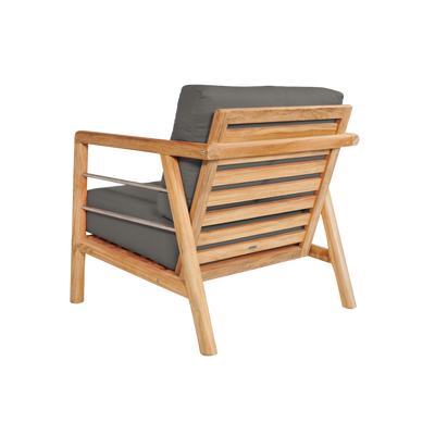 Aalto Teak Outdoor Club Chair with Sunbrella® Canvas Cushion