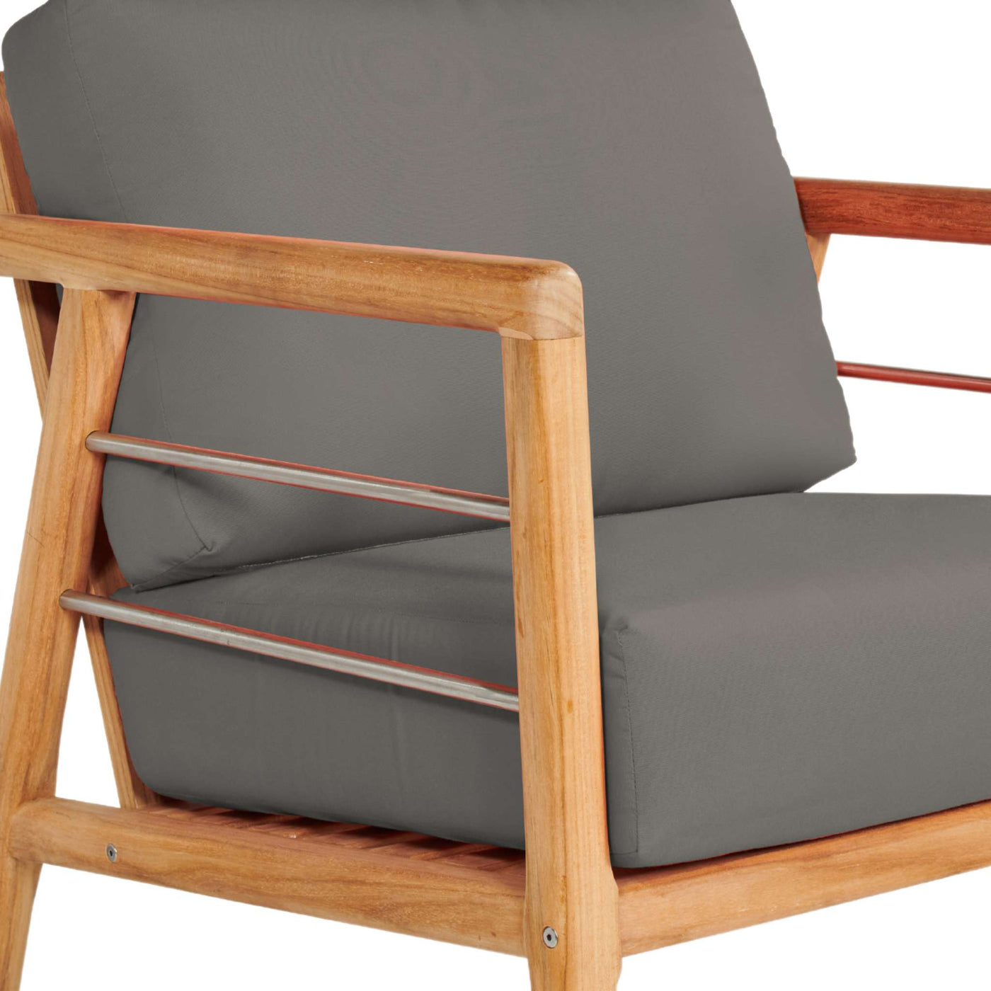 Aalto Teak Outdoor Club Chair with Sunbrella® Canvas Cushion