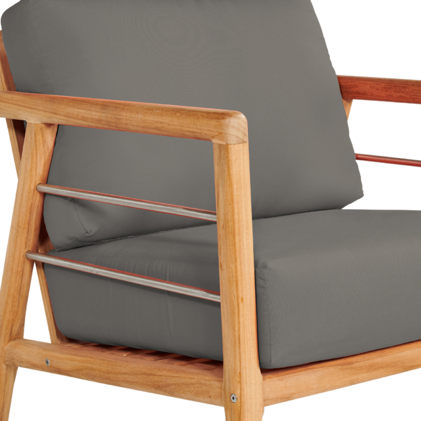 Aalto Teak Outdoor Club Chair with Sunbrella® Canvas Cushion