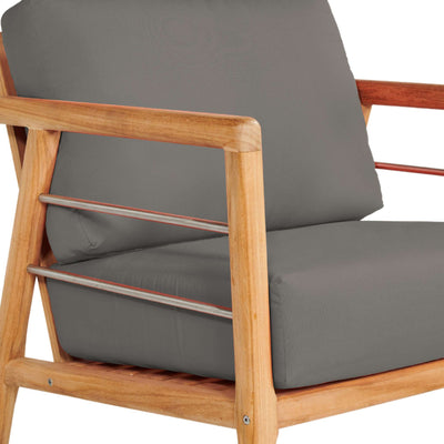 Aalto Teak Outdoor Club Chair with Sunbrella® Canvas Cushion