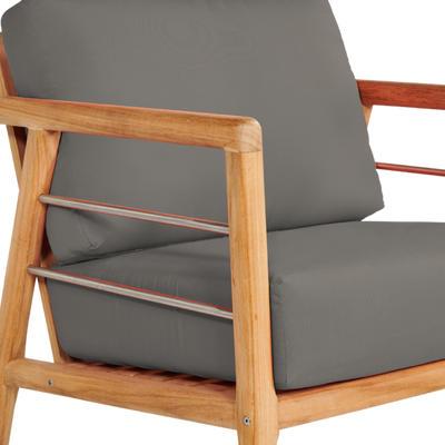 Aalto Teak Outdoor Club Chair with Sunbrella® Canvas Cushion