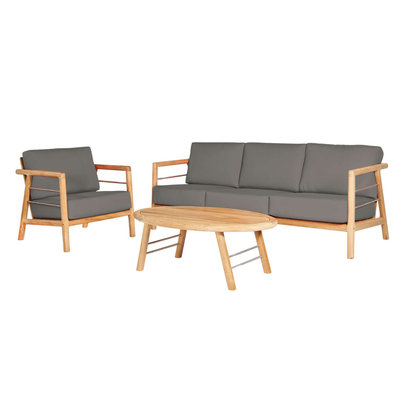 Aalto Teak Outdoor Club Chair with Sunbrella® Canvas Cushion