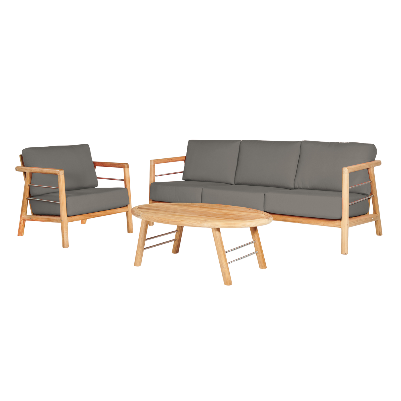 Aalto Teak Outdoor Club Chair with Sunbrella® Canvas Cushion