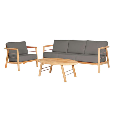 Aalto Teak Outdoor Club Chair with Sunbrella® Canvas Cushion