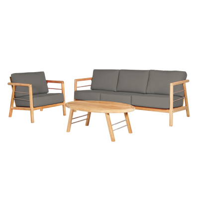 Aalto Teak Outdoor Club Chair with Sunbrella® Canvas Cushion