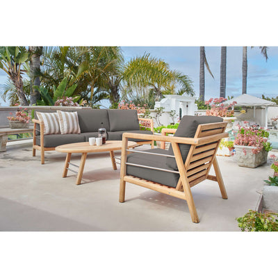 Aalto Teak Outdoor Club Chair with Sunbrella® Canvas Cushion