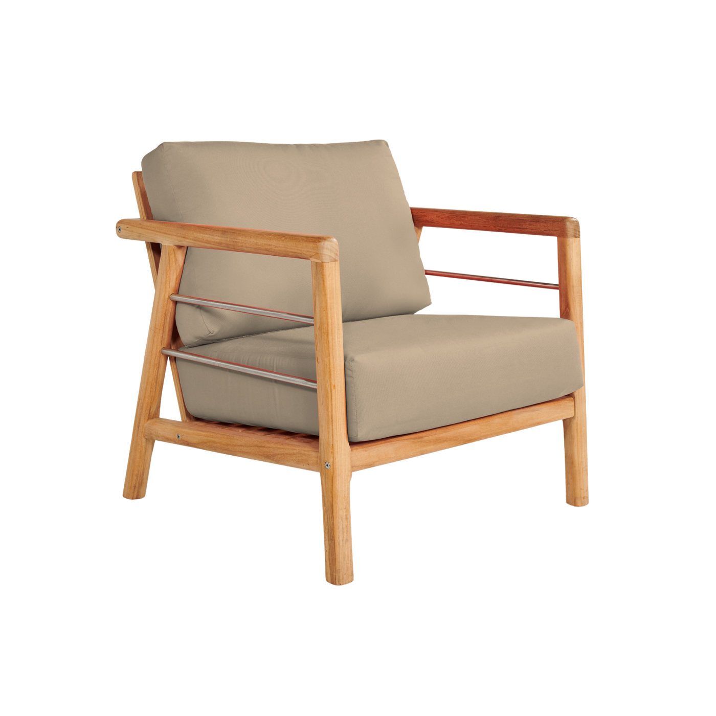 Aalto Teak Outdoor Club Chair with Sunbrella® Canvas Cushion