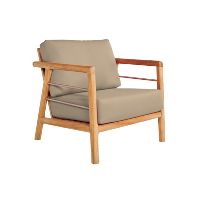 Aalto Teak Outdoor Club Chair with Sunbrella® Canvas Cushion